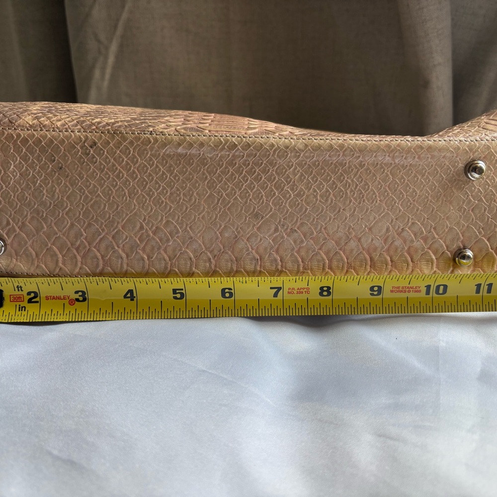 Brahmin Beige Python-Embossed Top-Handle Satchel - Picture 12 of 14